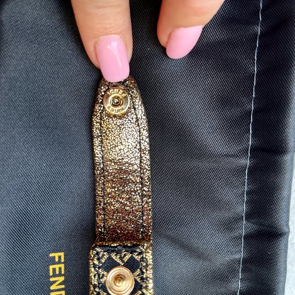 Auth Fendi Gold Metallic Micro Zucchino key charm - Picture 7 of 14